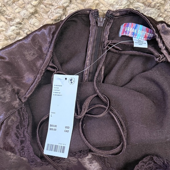 Urban Outfitters Brown Satin Slip Dress - Picture 3 of 4